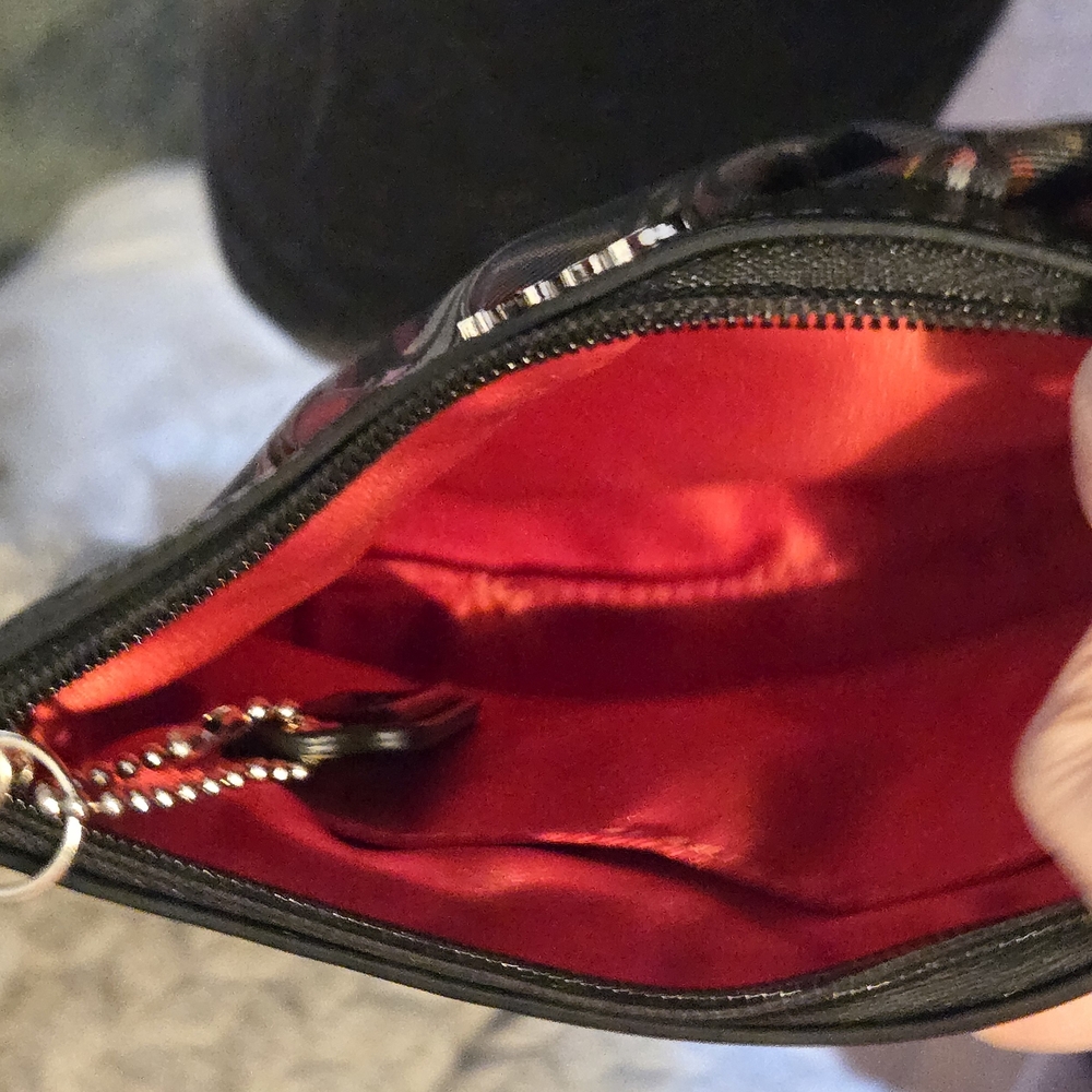 Coach POPPY TARTAN GLAM Tote/Wristlet Set with Red/Black Script And 2 Hangtags - Picture 5 of 12
